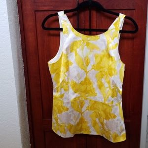Yellow abstract floral Banana Republic tank sz 8